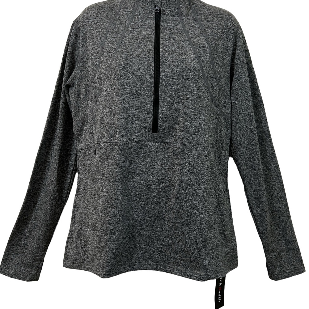 Jack Smith Women’s Half Zip Fleece Running Pullover w/pockets gray size XL NWT